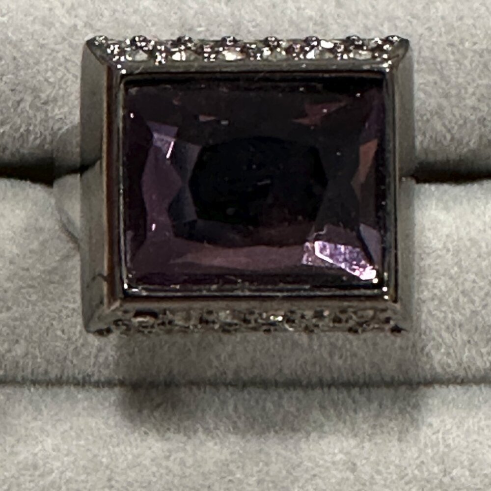 Lia Sophia "Mystique" Purple Crystal with Clear Crystals, Size 8